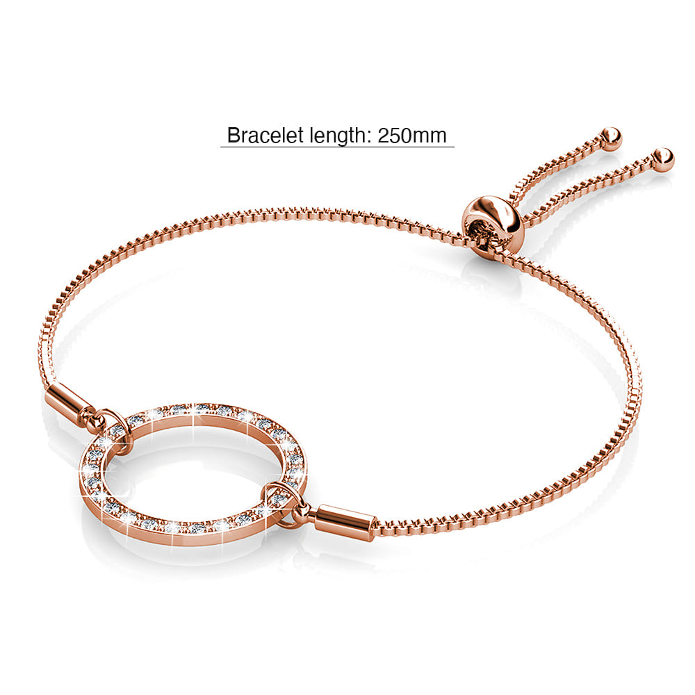 Rose Gold Pave Set Circle Slider Bracelet Embellished with SWAROVSKI® Crystals - Image 5