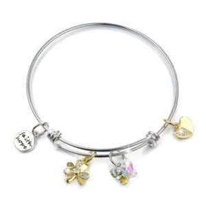 Inspiring Adjustable Charm Bangle Embellished With SWAROVSKI® Crystals