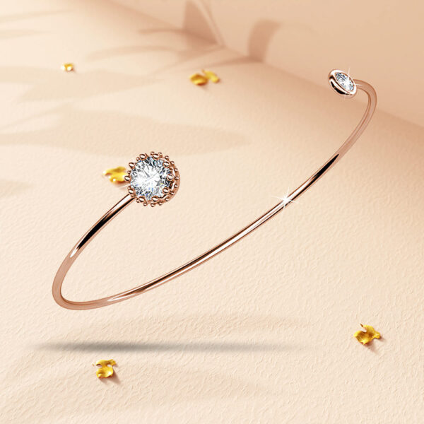 Ultra-Chic Open Bangle Rose Gold Embellished with SWAROVSKI® Crystals - Image 4