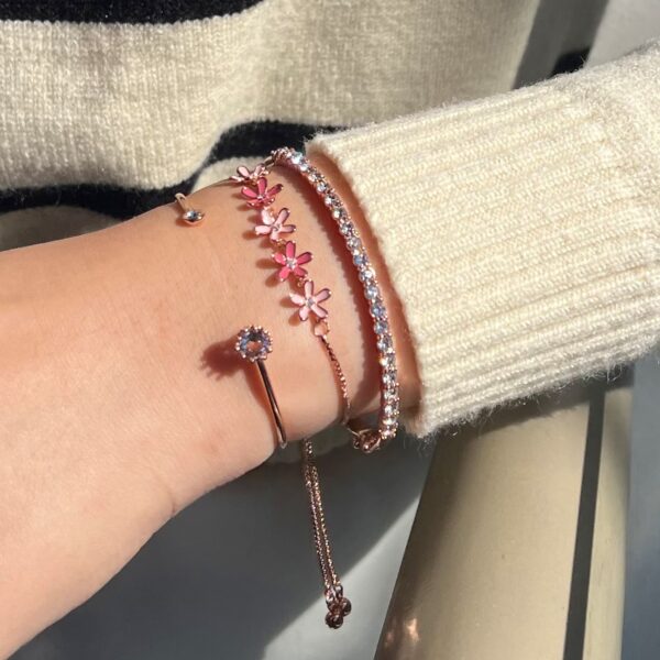 Ultra-Chic Open Bangle Rose Gold Embellished with SWAROVSKI® Crystals - Image 3