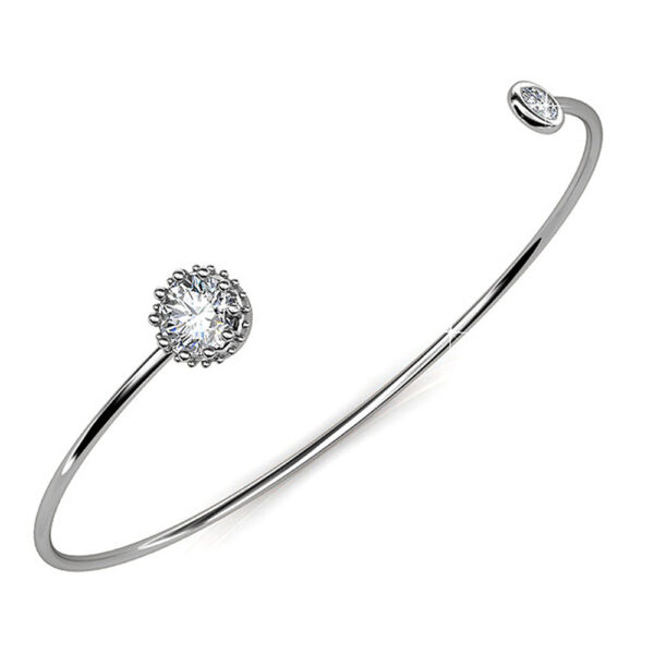 Ultra-Chic Open Bangle White Gold Embellished with SWAROVSKI® Crystals