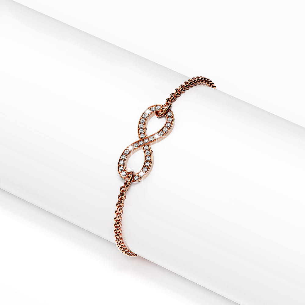Infinity Bracelet Embellished with SWAROVSKI® Crystals in Rose Gold - Image 3