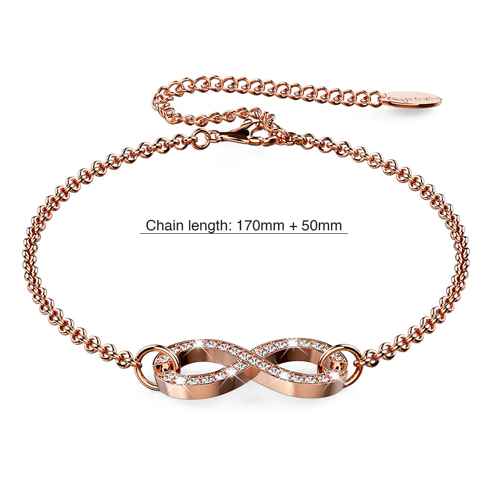 Infinity Bracelet Embellished with SWAROVSKI® Crystals in Rose Gold - Image 4