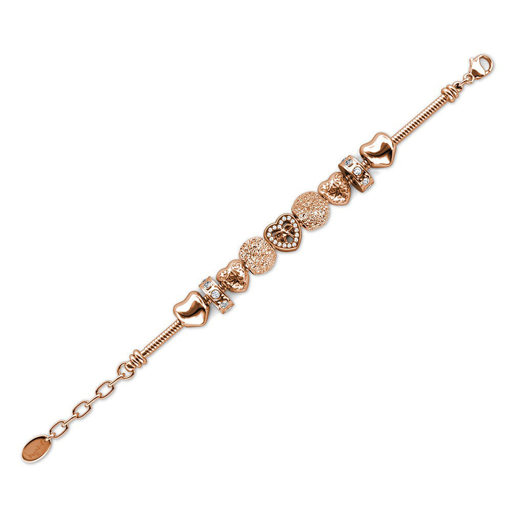 Rose Gold Amore Beaded Bracelet Embellished with SWAROVSKI® Crystals - Image 3