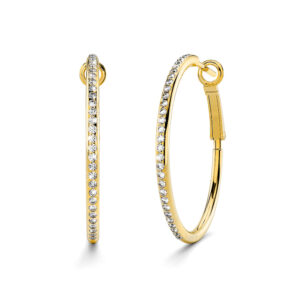 Endless Hoop Earrings Embellished with SWAROVSKI® Crystals in Gold