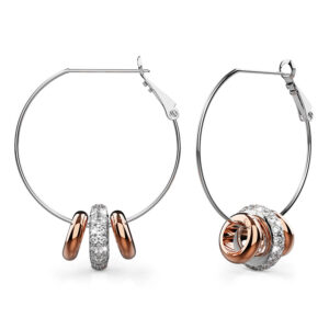 Dome Hoop Earrings Embellished with SWAROVSKI® Crystals