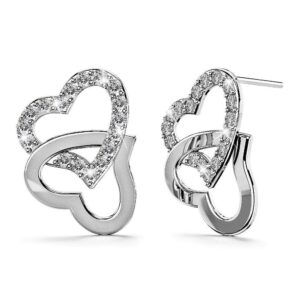 Hearts Entwined Studs Embellished with SWAROVSKI® Crystals