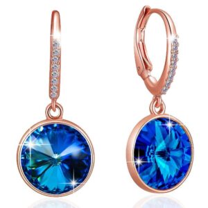 Precious Drop Earrings Coral Blue Embellished with SWAROVSKI® Crystals