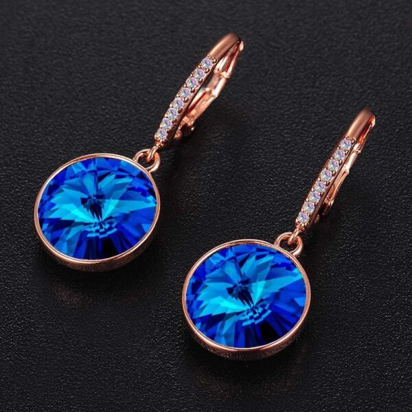 Precious Drop Earrings Coral Blue Embellished with SWAROVSKI® Crystals - Image 3