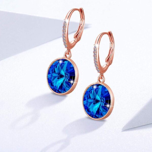 Precious Drop Earrings Coral Blue Embellished with SWAROVSKI® Crystals - Image 4