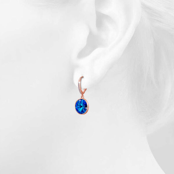 Precious Drop Earrings Coral Blue Embellished with SWAROVSKI® Crystals - Image 5