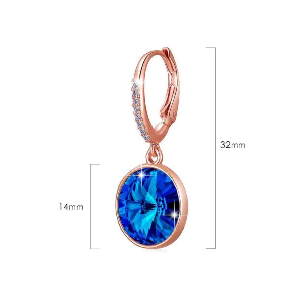 Precious Drop Earrings Coral Blue Embellished with SWAROVSKI® Crystals - Image 6