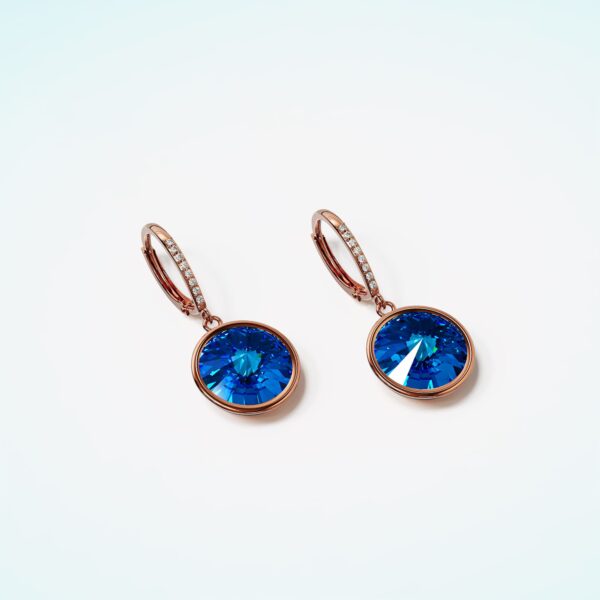 Precious Drop Earrings Coral Blue Embellished with SWAROVSKI® Crystals - Image 2