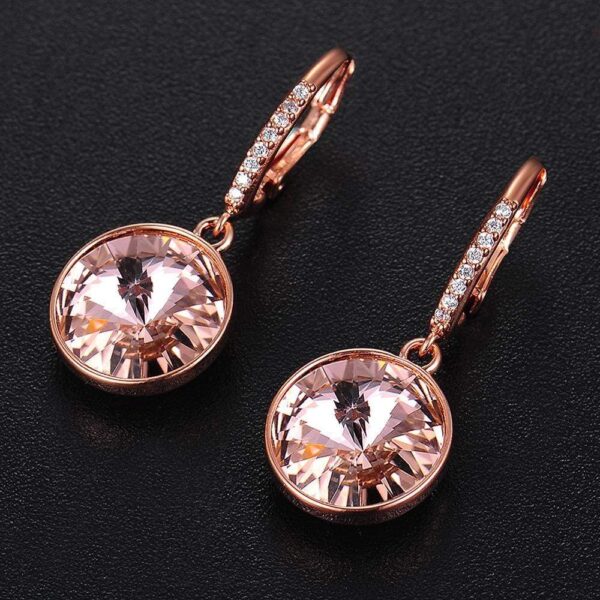 Precious Drop Earrings Vintage Rose Embellished with SWAROVSKI® Crystals - Image 2