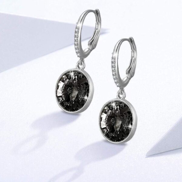 Precious Drop Earrings Silver Night Embellished with SWAROVSKI® Crystals - Image 3