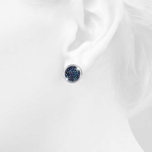 Glitzy Stud Earrings Bermuda Blue Embellished with SWAROVSKI® Crystals - Image 4