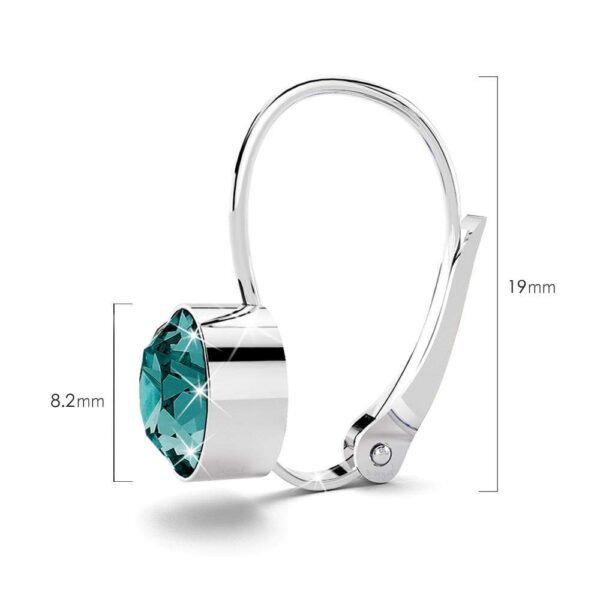 Audrey Lever Back Earrings Embellished with SWAROVSKI® Crystals - Blue Zircon - Image 6