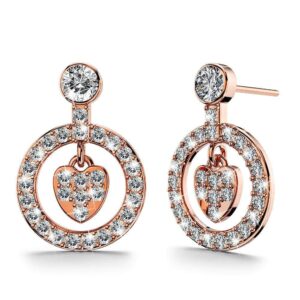 Saturn Heart Earrings Embellished with SWAROVSKI® Crystals