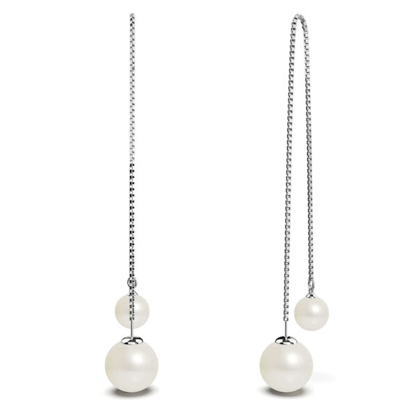 Double Sided Pearl Drop Dangle Earrings Embellished with SWAROVSKI® Crystals