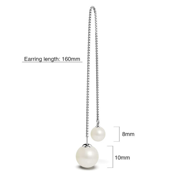 Double Sided Pearl Drop Dangle Earrings Embellished with SWAROVSKI® Crystals - Image 5