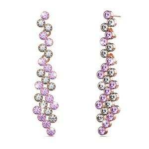 Dual Tone Scattered Austrian Crystals Earrings