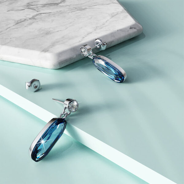 Aquamarine Earrings Embellished with Crystals from SWAROVSKI® - Image 2