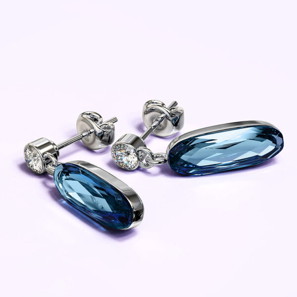 Aquamarine Earrings Embellished with Crystals from SWAROVSKI® - Image 3