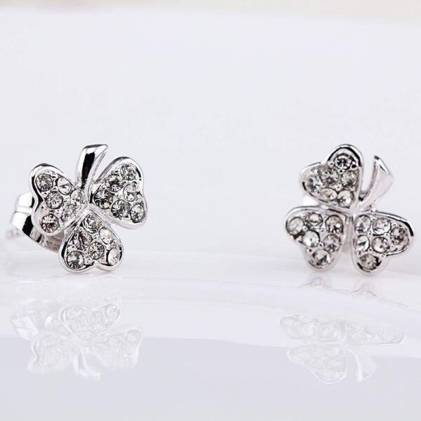 Three Heart Petals Earrings Embellished with SWAROVSKI® Crystals - Image 2