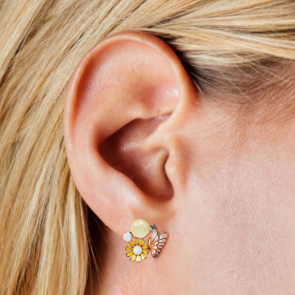 Butterfly Floral Stud Earrings - Image 5