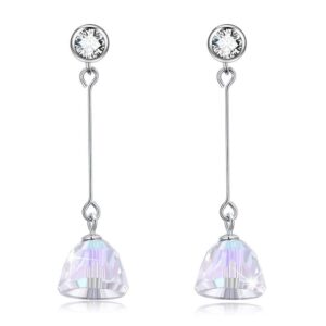 Solid 925 Sterling Silver AB Crystals Drop Earrings Embellished With SWAROVSKI¬¨ˆšÃœ Crystals