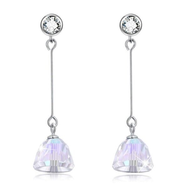 Solid 925 Sterling Silver AB Crystals Drop Earrings Embellished With SWAROVSKI¬¨ˆšÃœ Crystals