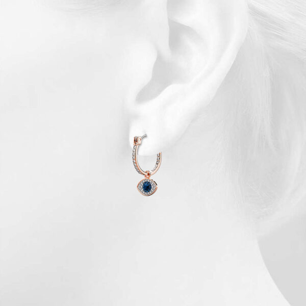 The Evil Eyes Drop Earrings Embellished with SWAROVSKI® Crystals in Rose Gold - Image 4