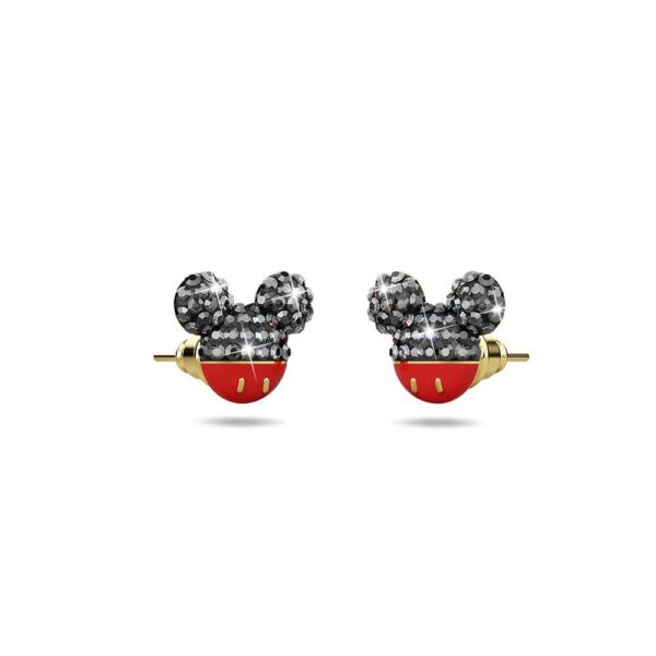 Mickey Mouse Stud Earrings Embellished with SWAROVSKI® Crystals in Gold