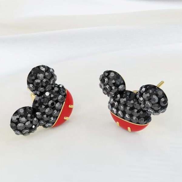 Mickey Mouse Stud Earrings Embellished with SWAROVSKI® Crystals in Gold - Image 2