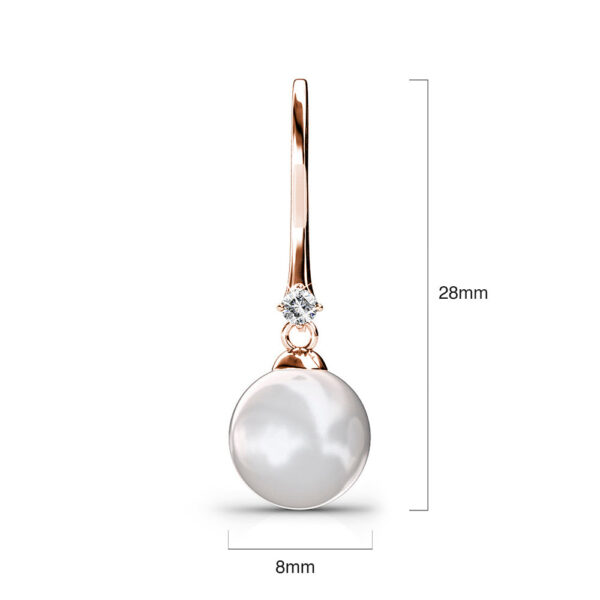 Magnificent Pearl Hook Rose Gold Earrings Embellished with SWAROVSKI® Crystals - Image 6
