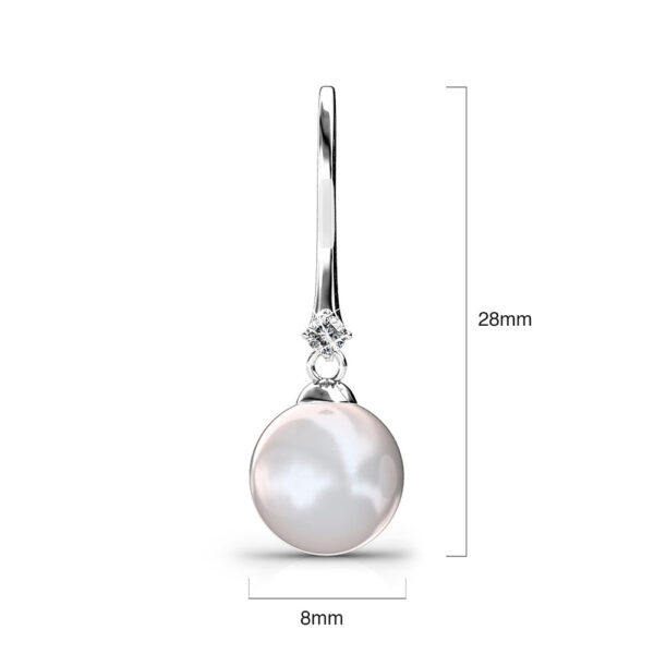 Magnificent Pearl Hook White Gold Earrings Embellished with SWAROVSKI® Crystals - Image 6