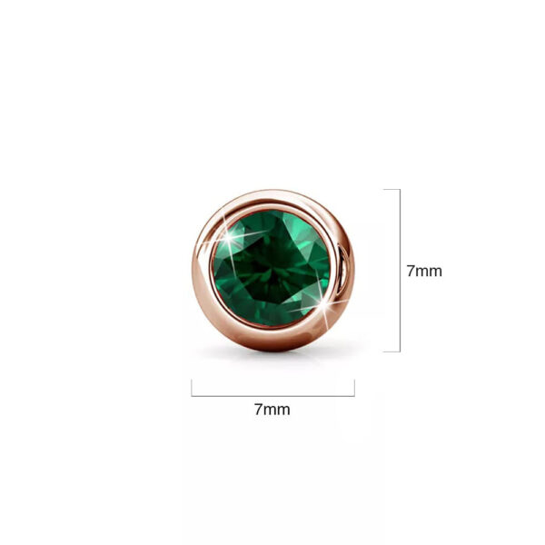 Opulence Earrings Embellished with Emerald  SWAROVSKI® Crystals in Rose Gold - Image 5
