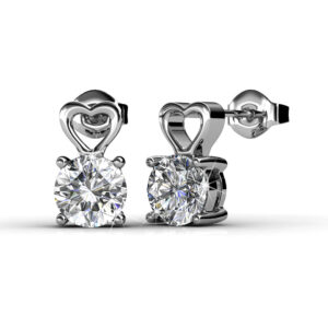 Lofty Heart Drop Earrings Embellished with SWAROVSKI® Crystals