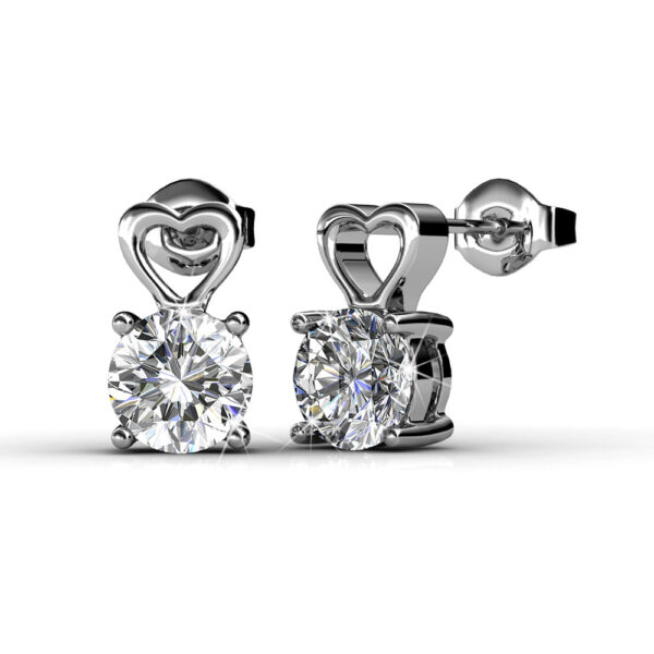Lofty Heart Drop Earrings Embellished with SWAROVSKI® Crystals