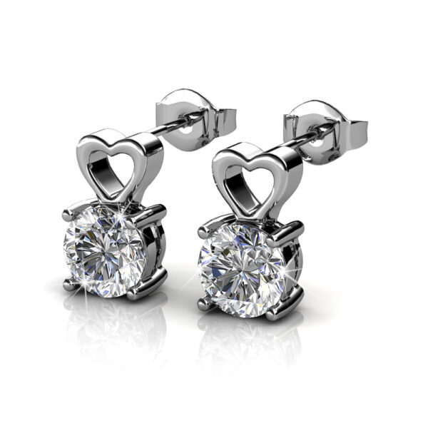 Lofty Heart Drop Earrings Embellished with SWAROVSKI® Crystals - Image 2