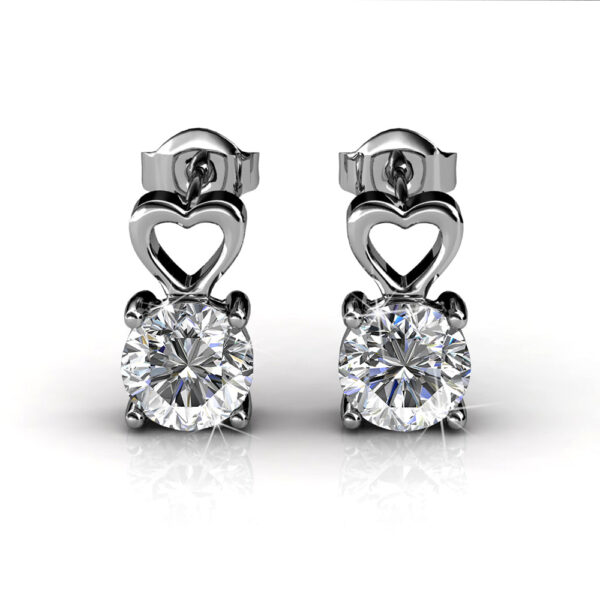 Lofty Heart Drop Earrings Embellished with SWAROVSKI® Crystals - Image 3