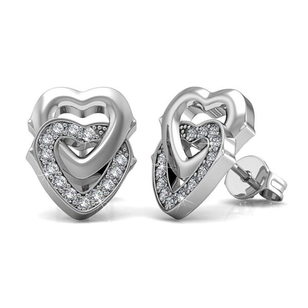 Sweet Hearts Studs Earrings Embellished with SWAROVSKI® Crystals