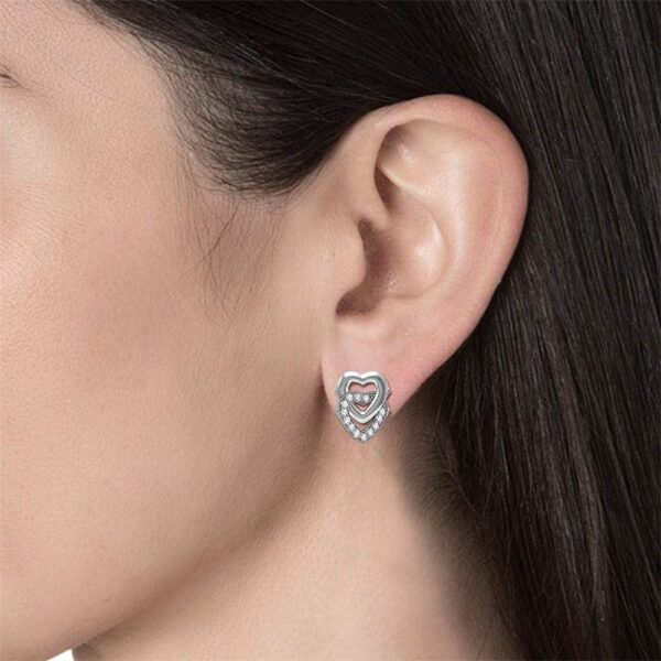 Sweet Hearts Studs Earrings Embellished with SWAROVSKI® Crystals - Image 4