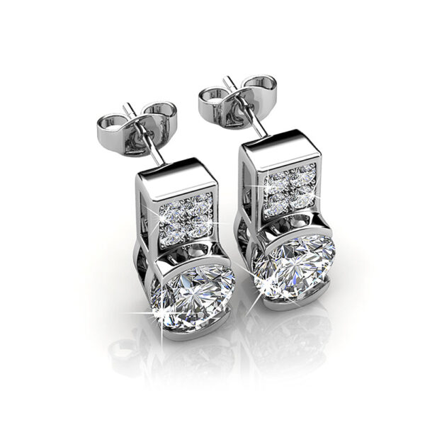 Intricate Glam Drop Earrings Embellished with SWAROVSKI® Crystals - Image 2
