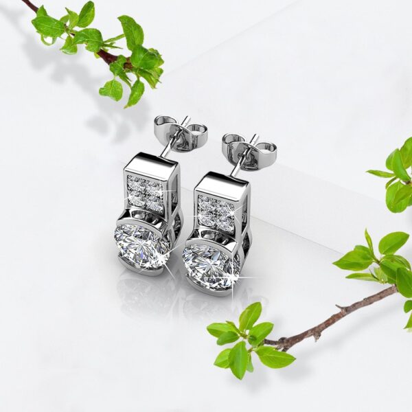 Intricate Glam Drop Earrings Embellished with SWAROVSKI® Crystals - Image 4