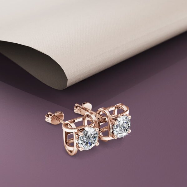 Majestic Beauty Stud Earrings Embellished with SWAROVSKI® Crystals - Image 3