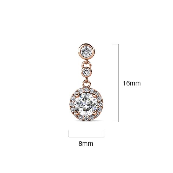 Lavish Rose Gold Modern Drop Earrings Embellished With SWAROVSKI® Crystals - Image 6