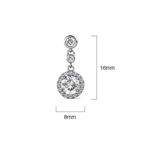 Lavish White Gold Modern Drop Earrings Embellished With SWAROVSKI® Crystals - Image 6
