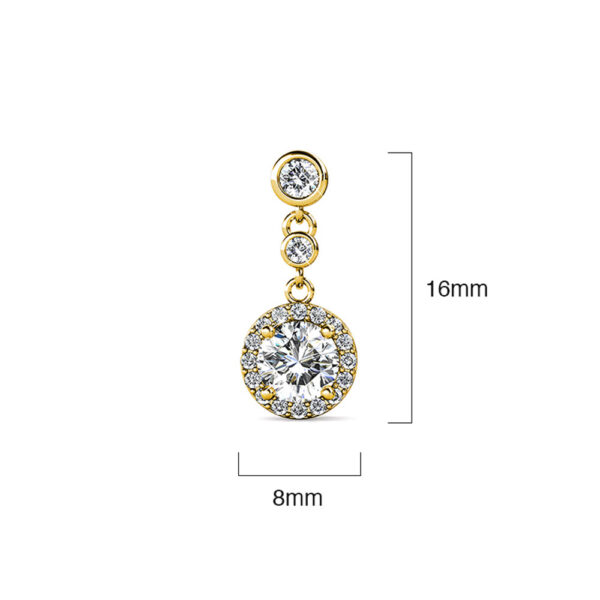 Lavish Gold Modern Drop Earrings Embellished With SWAROVSKI® Crystals - Image 6