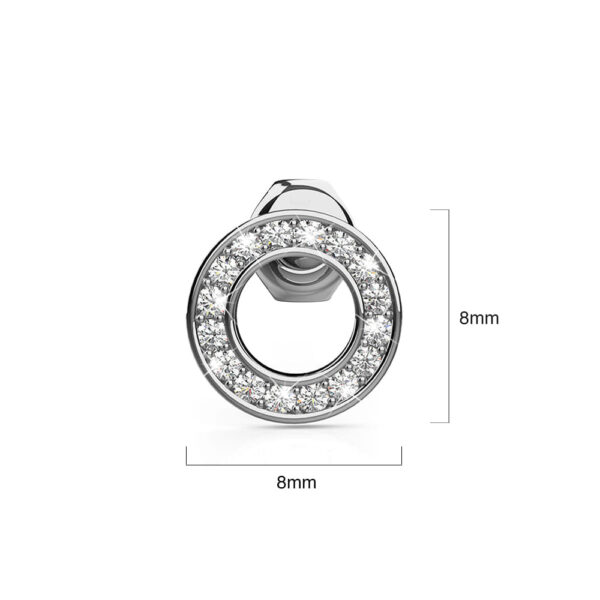 White Gold Dazzling Round Stud Earrings Embellished With SWAROVSKI® Crystals - Image 6
